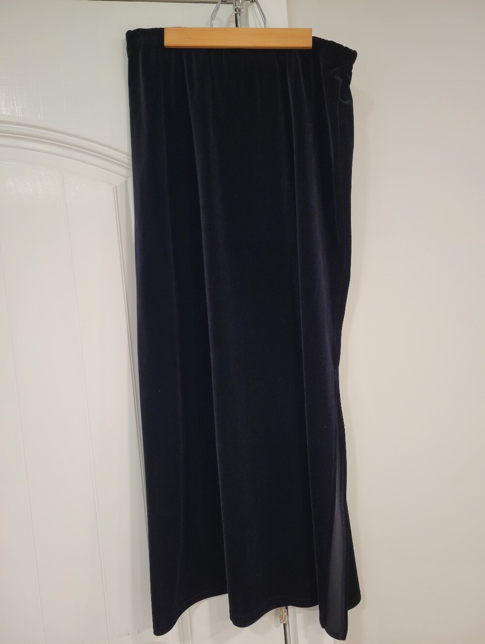 VTG Nuart Velvet Maxi Skirt Elastic Waist Whimsigoth Grunge Halloween Made in US